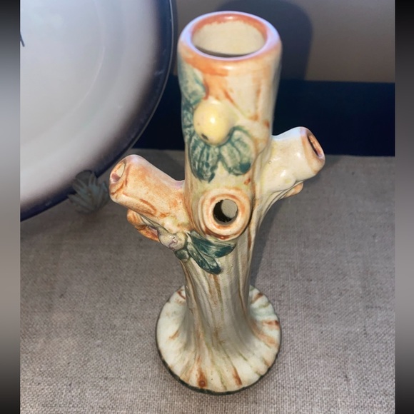 Vintage bud vase , Unique decor , tree trunk - Picture 4 of 9